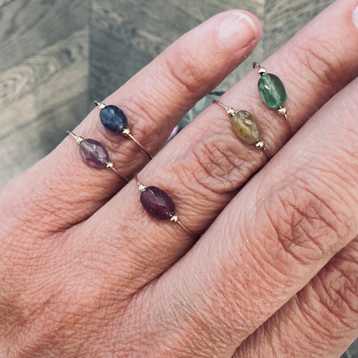anello POLLICINO zaffiro blu