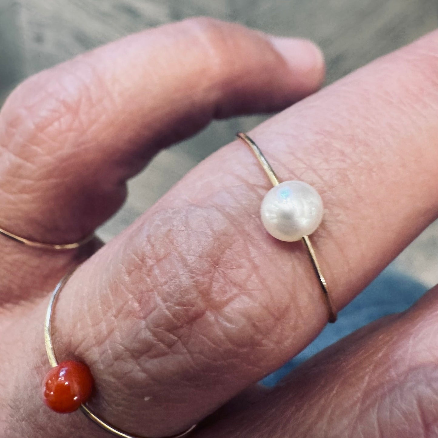 anello LUCCIOLA di perla