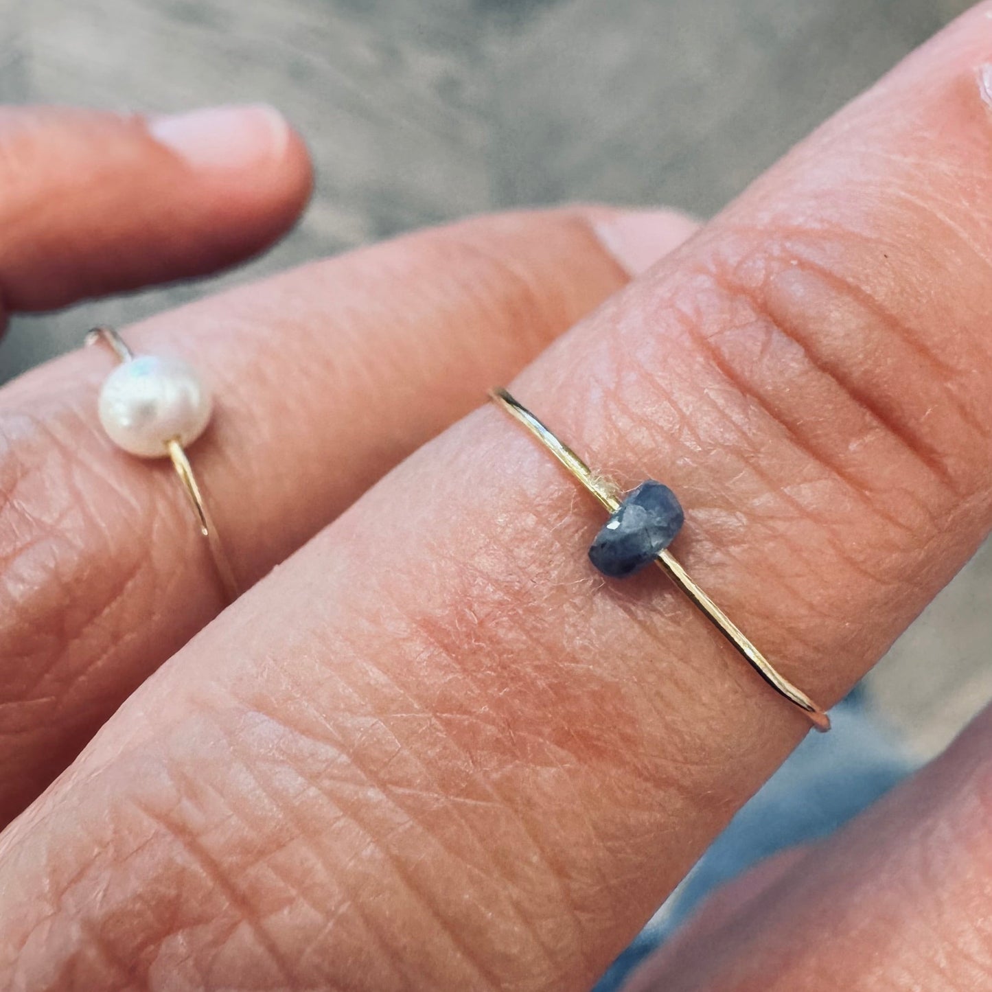 anello LUCCIOLA di zaffiro