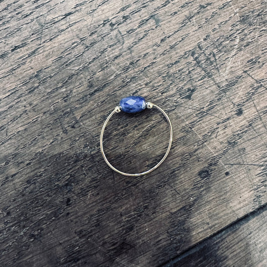 anello POLLICINO zaffiro blu